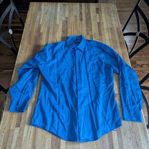 Geoffrey Beene Button Down Dress Shirt Blue Men's 17 34 35